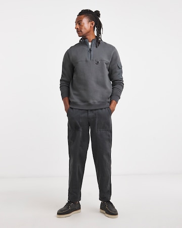 Barbour Galloway Relaxed Half Zip Sweatshirt - Asphalt