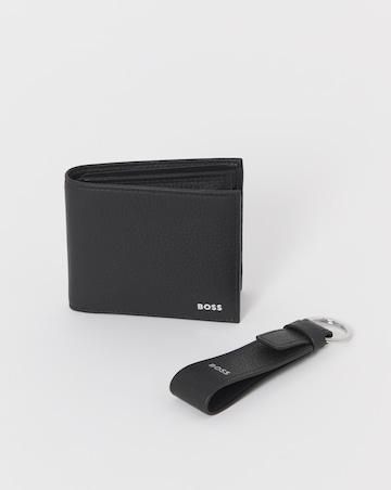 BOSS Wallet & Key Ring Gift Set - Black