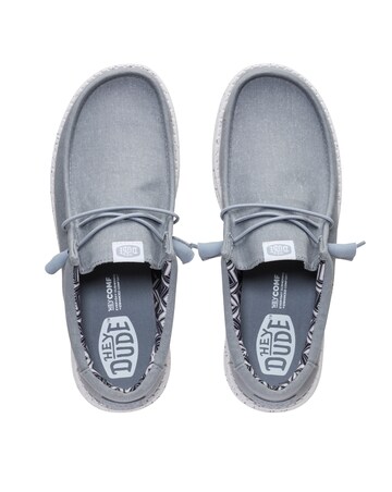 HeyDude Wally Stretch Canvas Shoe - Light Grey