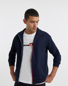 Tommy Hilfiger Global Stripe Zip Through Sweat - Navy
