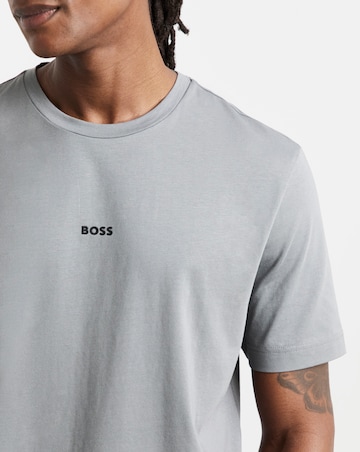 BOSS Short Sleeve Centre Logo T-Shirt - Charcoal