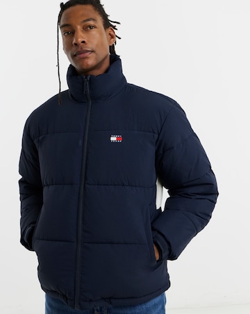 Tommy Jeans Hooded Flag Puffer Jacket - Navy