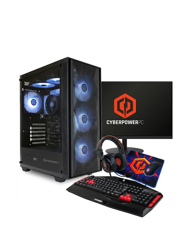 CyberPowerPC Eurus AMD Ryzen 5 5600G, 8GB RAM, 500GB NVMe SSD, Windows 11 Home Gaming Bundle