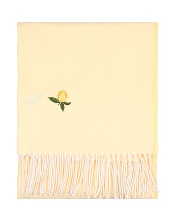 Furn. Fruits Lightweight Lemon Embroidered Throw