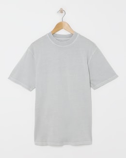 Relaxed Fit Acid Wash T-Shirt- Grey
