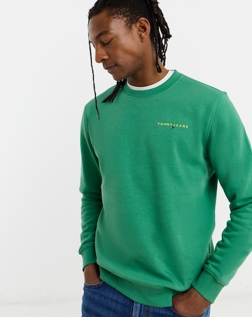 Tommy Jeans Linear Crew Neck Sweat - Green