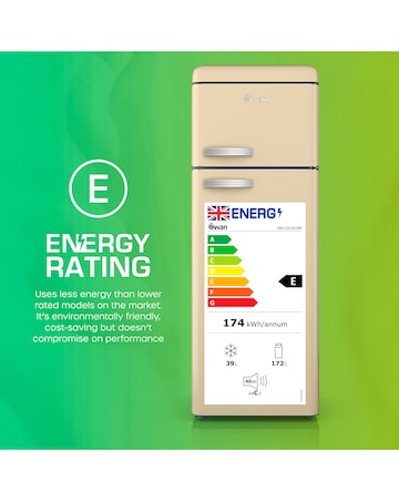 Swan SR11010CNE Retro 30/70 Top Mounted Fridge Freezer - Cream