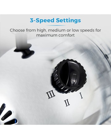 Tower 12 Silver Chrome Metal Desk Fan