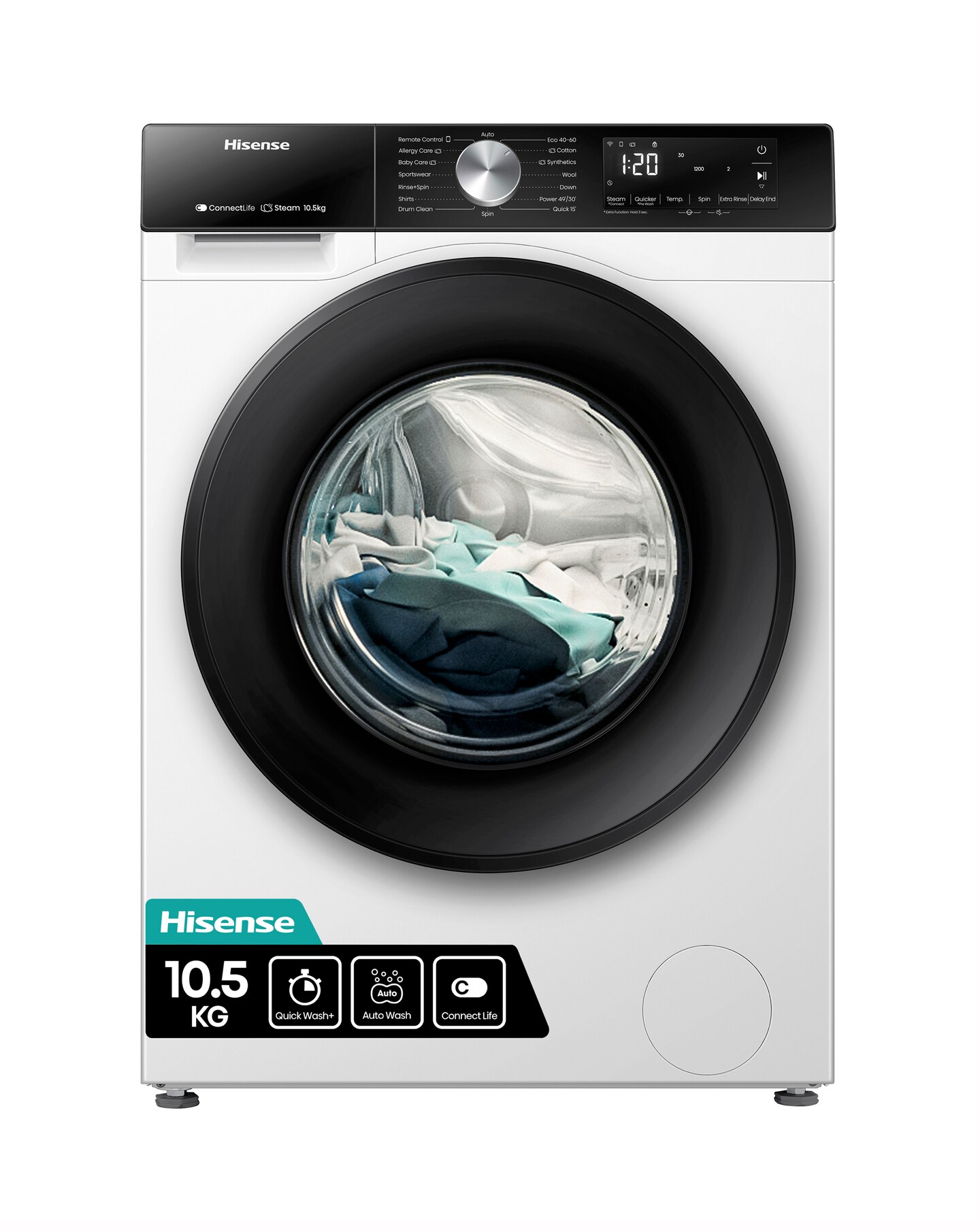 Hisense 3S Series WF3S1043BW3 WiFi-enabled 10kg 1400 Spin Washing Machine White