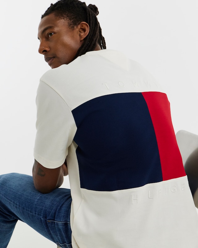 Tommy Hilfiger Short Sleeve Back Flag T-Shirt - White