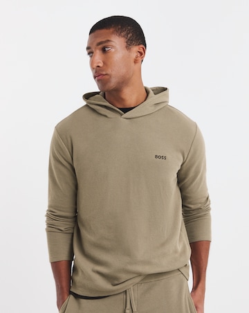 BOSS Long Sleeve Waffle Lounge Hoodie - Brown