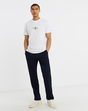 Tommy Jeans Short Sleeve Regular Signature Block T-Shirt - Ecru