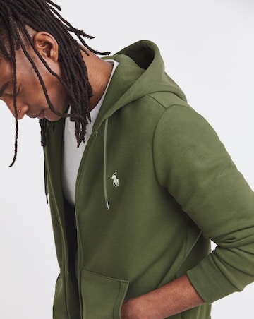 Polo Ralph Lauren Double Knit Zip Through Hoodie - Olive