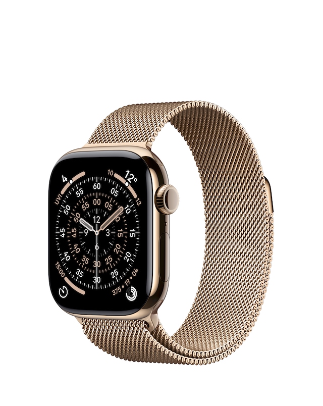 Apple Watch Series 11 GPS + Cellular 42mm - Gold Titanium with Gold Milanese Loop