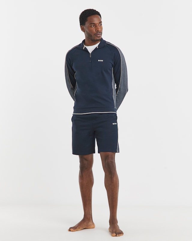 BOSS Classic Lounge 1/4 Zip Tracksuit Top - Navy