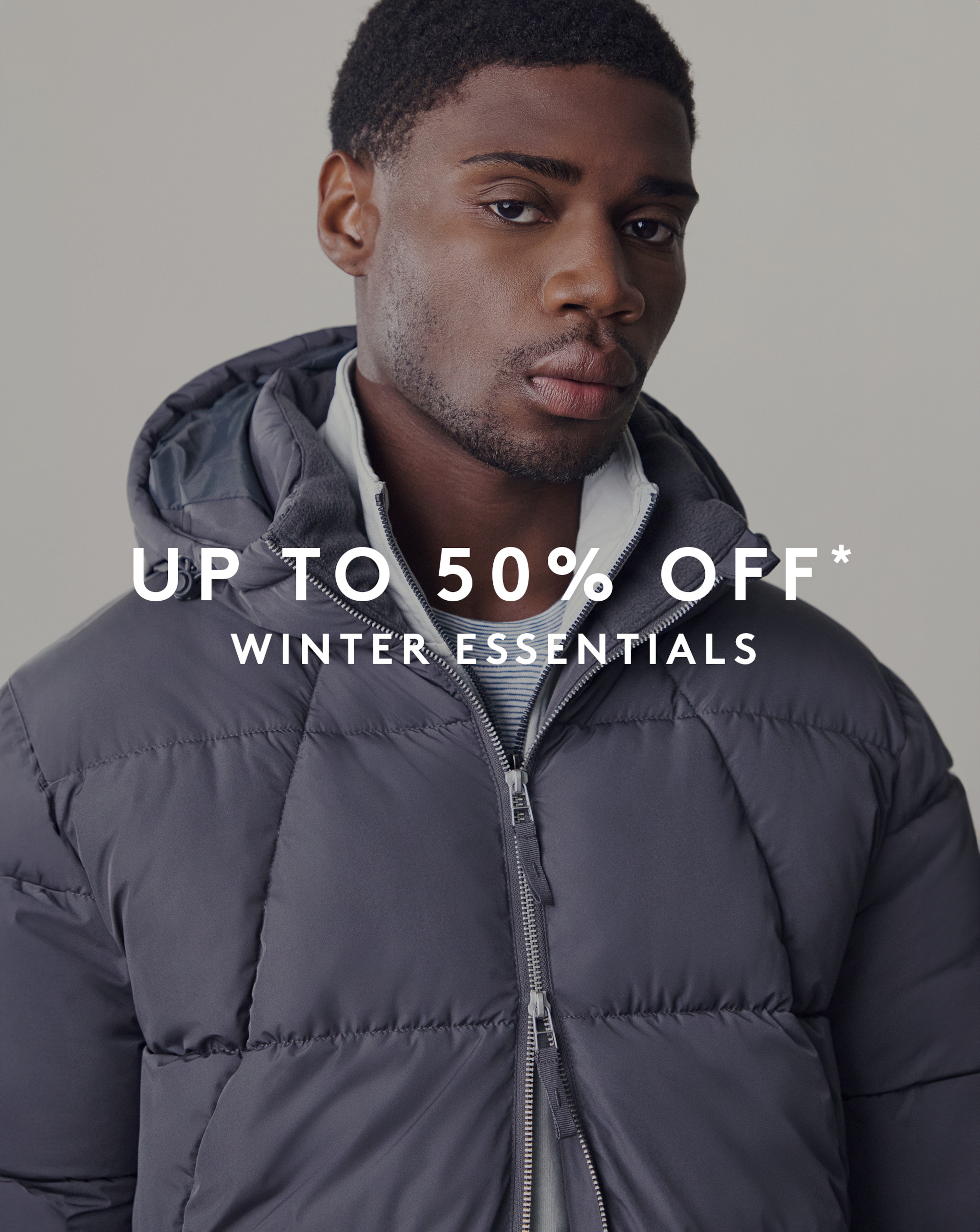 Model wearing Jack & Jones puffer jacket