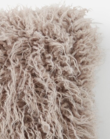 Mongolian Faux Fur Cushion - Mink