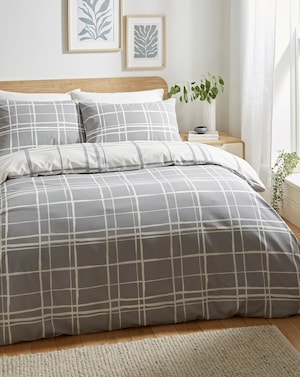 Wilson Charcoal Check Duvet Cover Set - Image 1