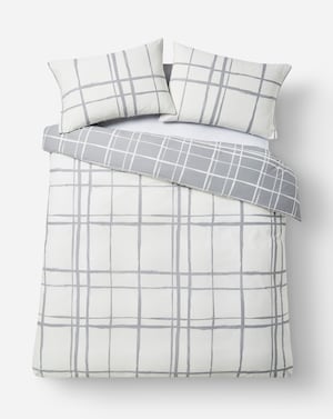 Wilson Charcoal Check Duvet Cover Set - Image 4