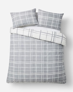 Wilson Charcoal Check Duvet Cover Set - Image 5