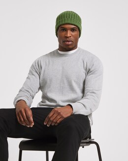 Grey Marl Cotton Crew Neck Jumper Long
