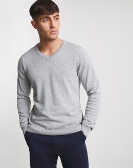 Cotton V Neck Jumper Long