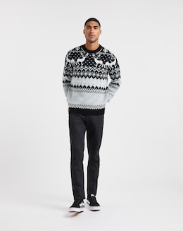 Black Reindeer Fairisle Jumper