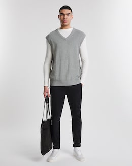 V Neck Knitted Sweater Vest