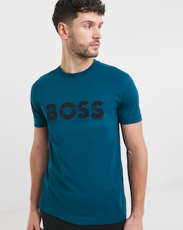 BOSS Short Sleeve Blue Raised Logo T-Shirt
