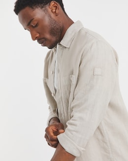 BOSS Linen Overshirt - Beige