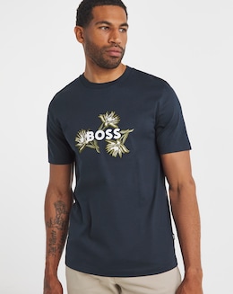 BOSS Short Sleeve Floral Graphic T-Shirt - Navy