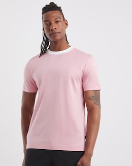 BOSS Short Sleeve Rib Neck T-Shirt - Pink