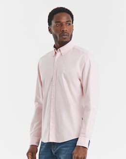 BOSS Long Sleeve Oxford Shirt in Pink