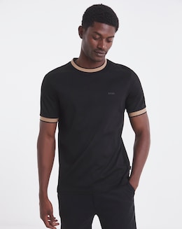 BOSS Short Sleeve Tipped Slim Fit T-Shirt - Black