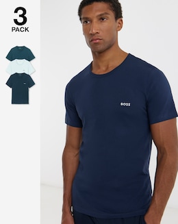 BOSS 3 Pack Short Sleeve Lounge T-Shirt - Blue