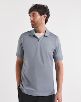 Folio Premium 100% Supima Trophy Neck Polo- Powder Blue