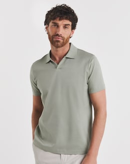Folio Premium 100% Supima Trophy Neck Polo- Sage