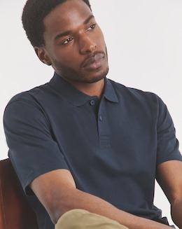 BOSS Short Sleeve Garment Dye Polo - Dark Blue