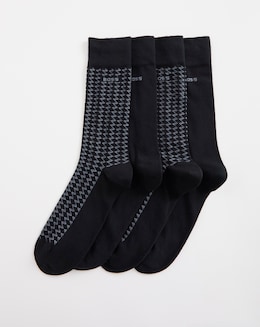 BOSS 2 Pack Mini Pattern Socks - Black
