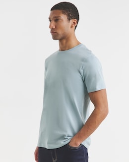 Pure Cotton Crew Neck T-Shirt- Light Blue