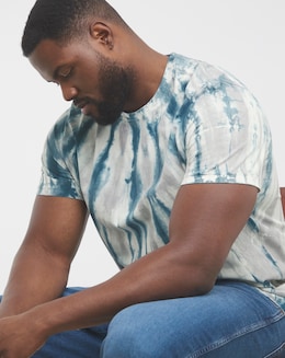 Tie Dye Print T-Shirt- Teal