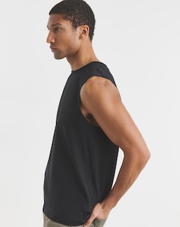 Pure Cotton Tank Vest- Black