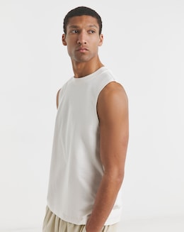 Pure Cotton Tank Vest- Ecru