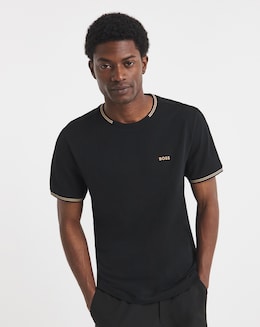 BOSS Short Sleeve Taul Tipped T-Shirt - Black