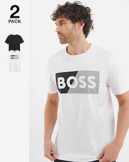 BOSS Short Sleeve 2 Pack Logo T-Shirt - Black/ White