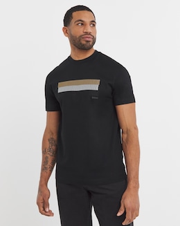 BOSS Short Sleeve Stripe Logo T-Shirt - Black