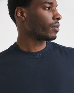 BOSS Short Sleeve Garment Dye T-Shirt - Dark Blue