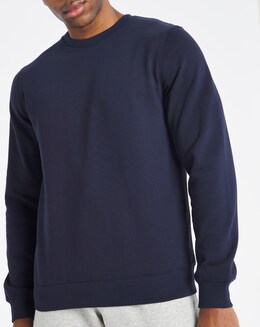 Navy Crew Neck Sweat Long