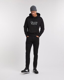 Calvin Klein Black Distorted Logo Hoodie