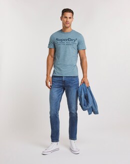 Superdry Vintage Short Sleeve Sky Blue Tonal Logo T-Shirt